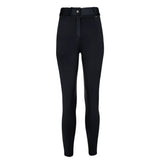 Black high-waisted woof wear hybrid ii riding breeches with sleek fit and subtle stitching for riding comfort