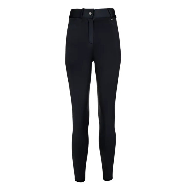Black high-waisted woof wear hybrid ii riding breeches with sleek fit and subtle stitching for riding comfort