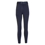 Navy blue woof wear hybrid ii riding breeches with fitted silhouette and reinforced knee panels for hybrid ii riding