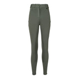 A pair of olive green woof wear hybrid ii riding breeches with a fitted silhouette and subtle stitching details