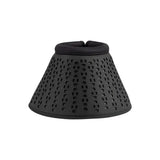 Black perforated woof wear ivent overreach boot with padded elasticized top rim for strike zone protection