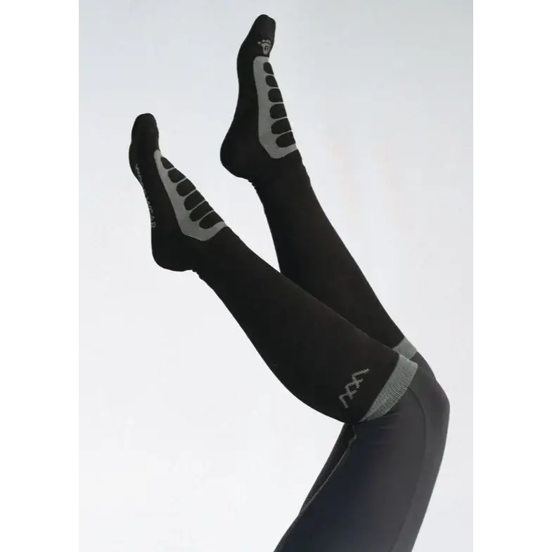 Woof Wear Long Bamboo Tech Riding Sock Black Grey Small Riding Socks