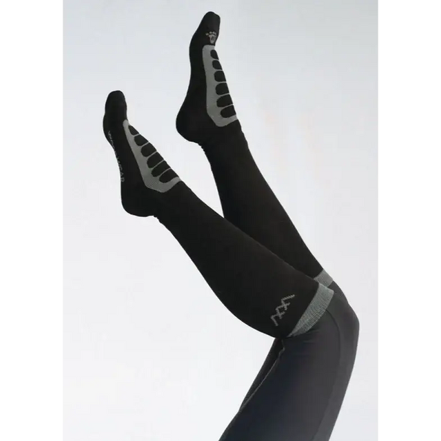 Woof Wear Long Bamboo Tech Riding Sock Black Grey Small Riding Socks