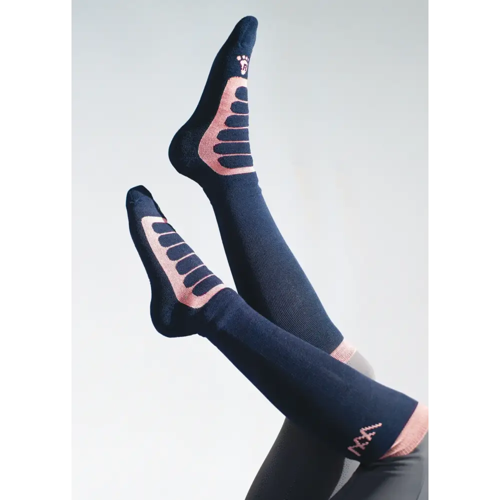 Woof Wear Long Bamboo Tech Riding Sock Navy Rose Small Riding Socks