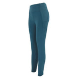 Teal woof wear original riding tights with silicone micro-grip full seat and side pocket in 4-way stretch fabric