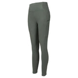 Olive green woof wear original riding tights with silicone micro-grip full seat and 4-way stretch fabric with side pockets