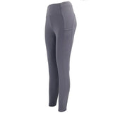Gray woof wear original full seat riding tights with silicone micro-grip 4-way stretch and side pocket