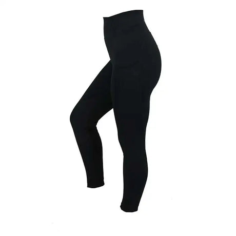 Black high-waisted woof wear original riding tights with knee patch made from smooth 4-way stretch fabric