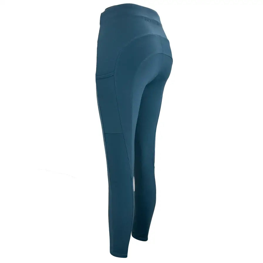 Teal woof wear original riding tights with high waist side pockets knee patch 4-way stretch fabric
