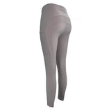 A pair of light gray woof wear original riding tights with knee patches in 4-way stretch fabric and subtle stitching details