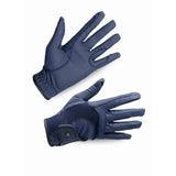 Navy blue woof wear reintex mesh riding glove with reintex reptile palm and wrist strap design front side view