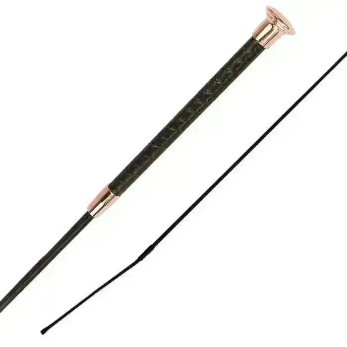 Woof Wear Reptile Dressage Whip Patterned Faux Snake Skin Handle Black / Rosegold Whips & Canes