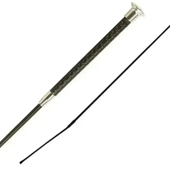 Woof Wear Reptile Dressage Whip Patterned Faux Snake Skin Handle Black / Silver Whips & Canes