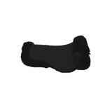 Black leather woof wear sheepskin half pad with real lambswool lining and high-wither shape for horses
