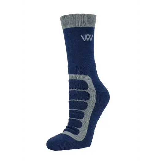 Woof Wear Short Bamboo Tech Riding Sock Navy Grey Small Socks