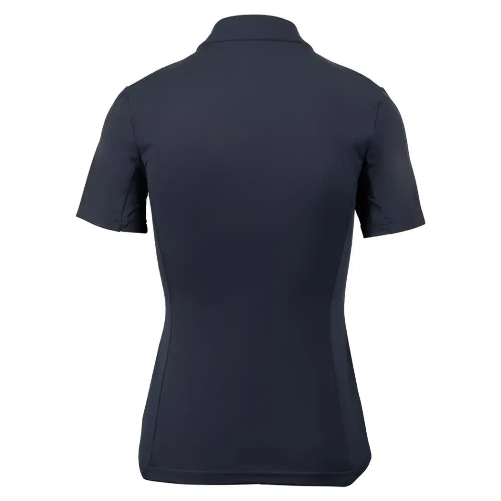Navy blue woof wear short sleeve tech riding shirt made with iflex pro fabric and a tailored fit for comfort