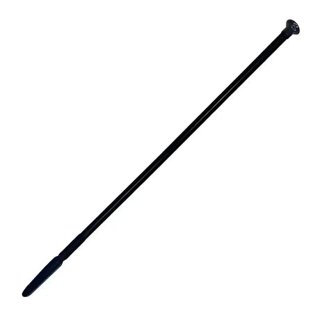 Black plastic cable tie with rounded head and tapered tip for woof wear show whip with faux leather finish