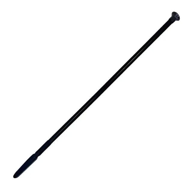 Black plastic cable tie with rounded head and tapered tip for woof wear show whip with faux leather finish