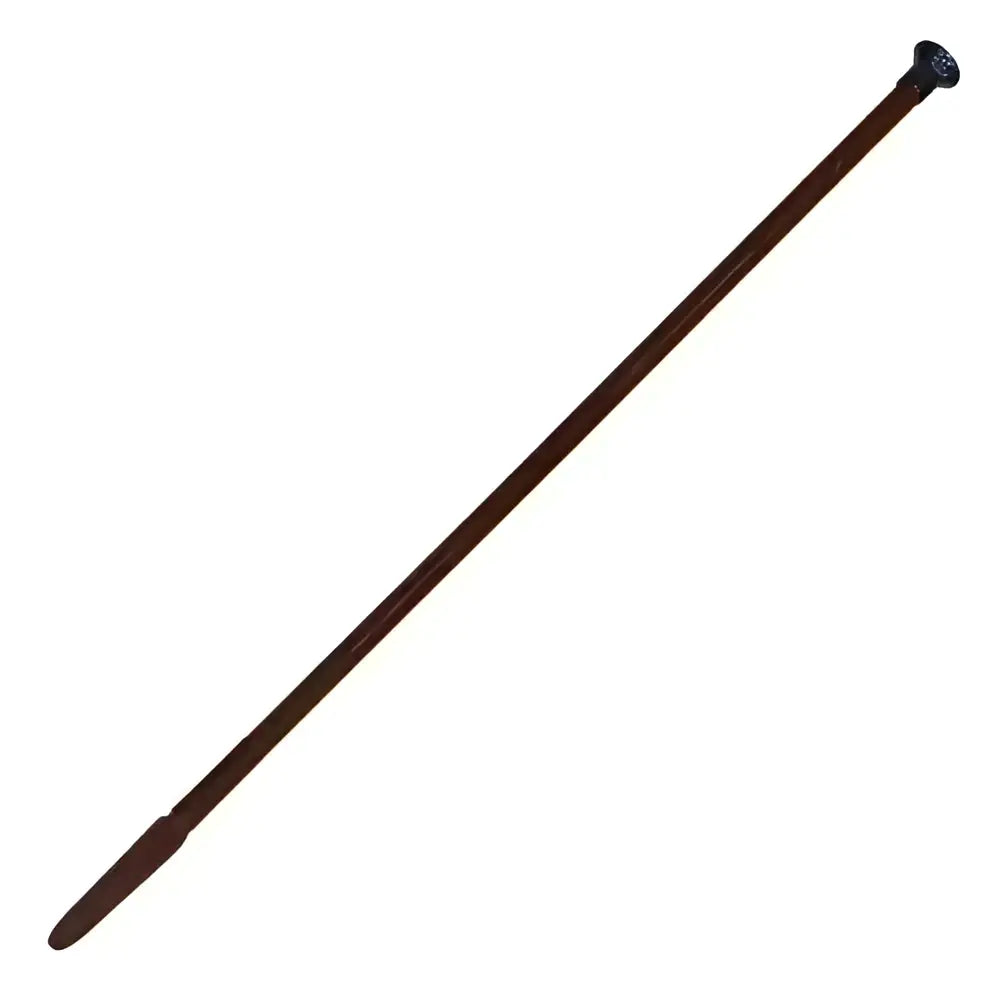Woof wear show whip dark brown wooden cane with polished finish and ornate gunmetal mushroom cap handle faux leather finish