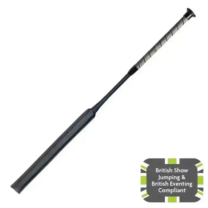 Black woof wear stealth jump bat with textured grip and reinforced handle for show jumping and eventing use