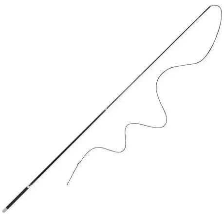 Black telescopic lunge whip with sleek handle and flexible wavy lash from woof wear telescopic lunge whip collection