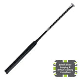 Black leather woof wear twisted jump bat with silver tip and textured grip made from shimmer faux leather