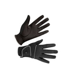 Black woof wear vision riding glove with gray accents textured reintex reptile palm and reinforced stitching for durability