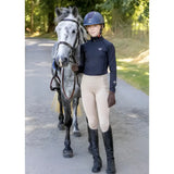 Black woof wear young rider tech shirt with small logo on chest and sleeve made from breathable iflex fabric