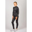 Black long-sleeved woof wear young rider tech shirt with subtle white logo made from breathable iflex fabric