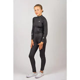Black long-sleeved woof wear young rider tech shirt with subtle white logo made from breathable iflex fabric