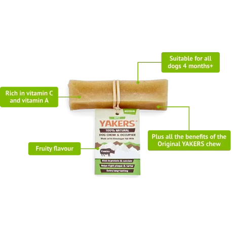 Yakers Dog Chew Apple Medium Medium Dog Treats