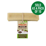 Yakers dog chew apple is a beige rectangular natural dog chew made with himalayan yak milk and lime juice recipe