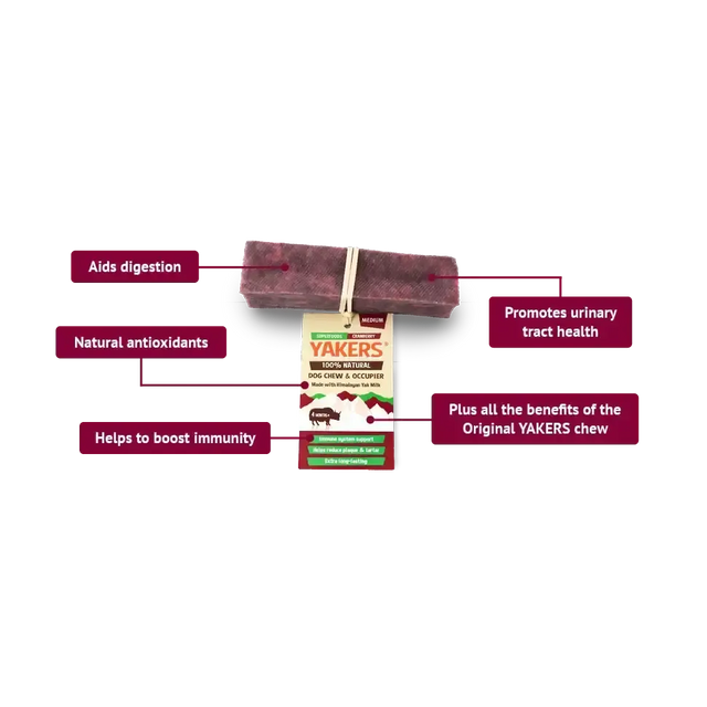 Yakers Dog Chew Cranberry Medium Dog Treats