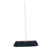 Black bristle yard broom with light wooden handle nylon bristles perfect as a traditional stable broom or borstiq farmers broom