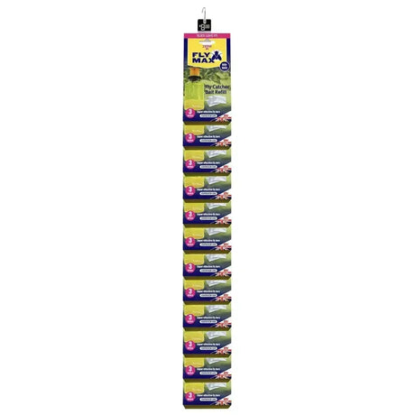 Zero in fly catcher bait refill pack with ten sachets in green and purple display for effective fly attractant