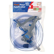 Gray and blue plastic zoetis cattle pour-on applicator with clear hose for easy automatic dosing of cattle